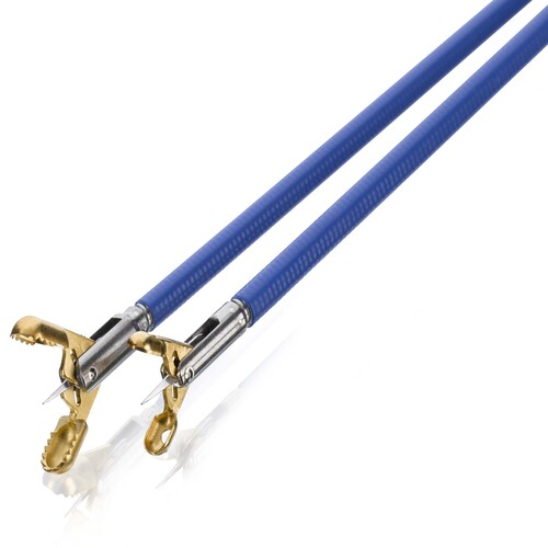 Precisor EXL disposable biopsy forceps with blue insertion shaft and gold CAM jaws